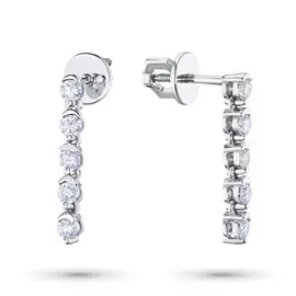 Пусеты из белого золота с бриллиантом э0901пс10110300