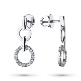 Пусеты из белого золота с бриллиантом э0901пс10166100