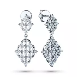 Пусеты из белого золота с бриллиантами э0901пс10184000