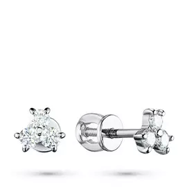 Пусеты из белого золота с бриллиантом э0901пс10200127