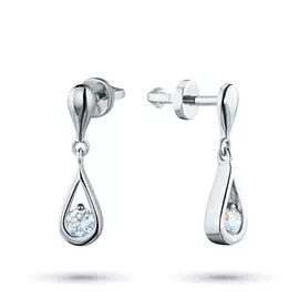 Пусеты из белого золота с бриллиантом э0901пс10210205