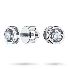 Пусеты из белого золота с бриллиантом э0901пс11134200