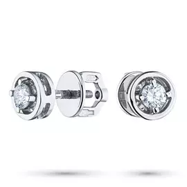 Пусеты из белого золота с бриллиантом э0901пс11134200