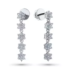 Пусеты из белого золота с бриллиантом э0901пс11162200