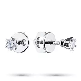 Пусеты из белого золота с бриллиантом э0901пс12150800