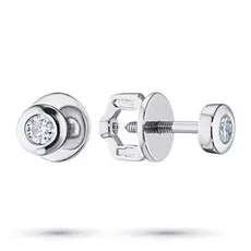 Пусеты из белого золота с бриллиантом э0901пс12151100