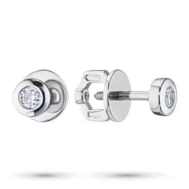 Пусеты из белого золота с бриллиантом э0901пс12151100