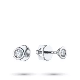 Пусеты из белого золота с бриллиантом э0901пс12154600