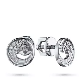 Пусеты из белого золота с бриллиантом э0901пс_1019426