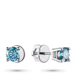 Пусеты из белого золота с бриллиантом э0912пс11102200