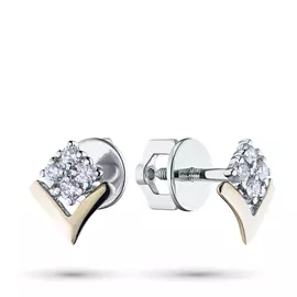 Пусеты из белого золота с бриллиантами э1101пс05173100