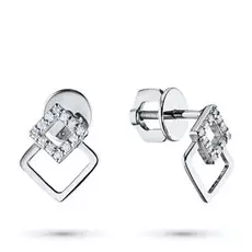 Пусеты из белого золота с бриллиантом ктпп09с031903