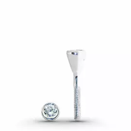 Пусеты из белого золота с бриллиантом п09с011301