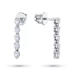 Пусеты из белого золота с бриллиантом п09с101103