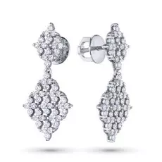 Пусеты из белого золота с бриллиантом п09с101840