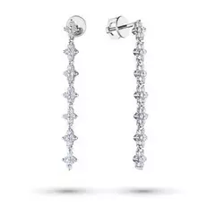 Пусеты из белого золота с бриллиантом п09с111627