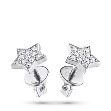 Пусеты из белого золота с бриллиантом п09с121414