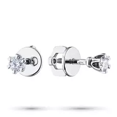 Пусеты из белого золота с бриллиантом п09с121508