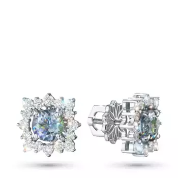 Пусеты из белого золота с и танзанитами э4760пс07250361_white