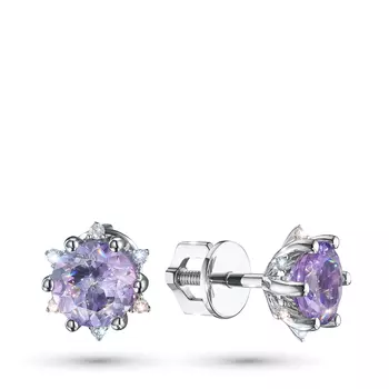 Пусеты из белого золота с танзанитами э4760пс12200417