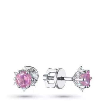 Пусеты из белого золота с топазами э4771пс12200417