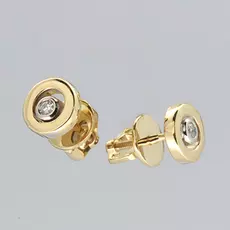 Пусеты из комбинированного золота с бриллиантом э1001пс12151200