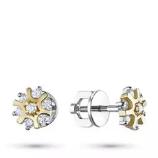 Пусеты из комбинированного золота с бриллиантом э1001пс12190360