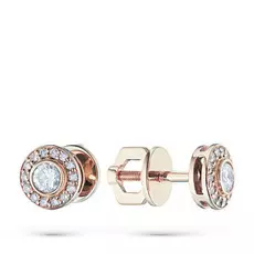 Пусеты из красного золота с бриллиантами э0201пс02150500