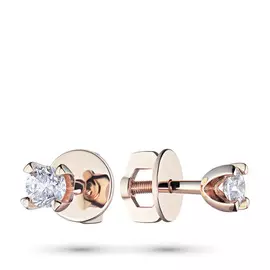 Пусеты из красного золота с бриллиантами э0201пс04152900