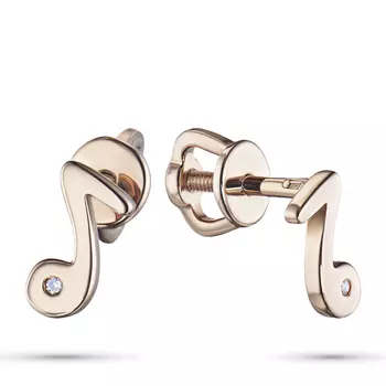 Пусеты из красного золота с бриллиантами э0201пс04200825