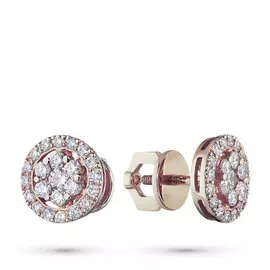 Пусеты из красного золота с бриллиантами э0201пс05165600