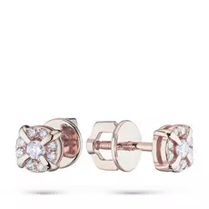 Пусеты из красного золота с бриллиантами э0201пс07183200