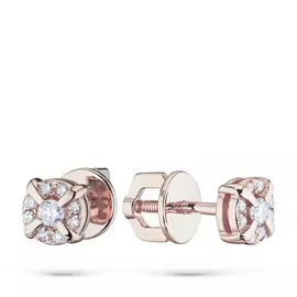 Пусеты из красного золота с бриллиантами э0201пс07183200