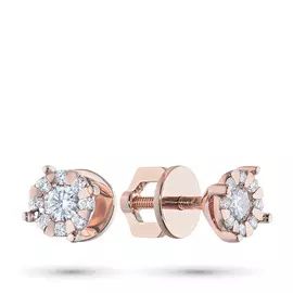 Пусеты из красного золота с бриллиантами э0201пс10153800