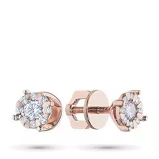 Пусеты из красного золота с бриллиантами э0201пс10153800