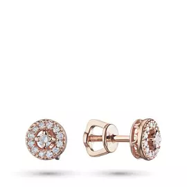 Пусеты из красного золота с бриллиантами э0201пс10170400