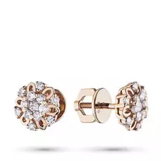 Пусеты из красного золота с бриллиантами э0201пс10170800