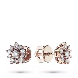 Пусеты из красного золота с бриллиантами э0201пс10177200