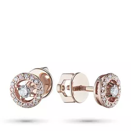 Пусеты из красного золота с бриллиантами э0201пс10177400