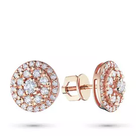 Пусеты из красного золота с бриллиантами э0201пс10184700