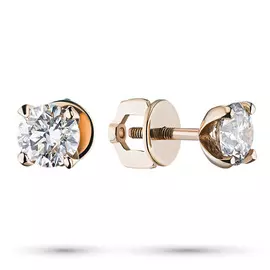 Пусеты из красного золота с бриллиантами э0201пс11102400