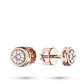 Пусеты из красного золота с бриллиантами э0201пс12152700