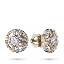 Пусеты из красного золота с бриллиантами э0201пс04200820