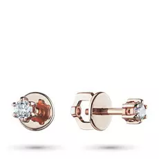 Пусеты из красного золота с бриллиантами п02с011633