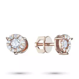 Пусеты из красного золота с бриллиантами э0201пс04140800