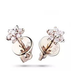 Пусеты из красного золота с бриллиантами п02с041644