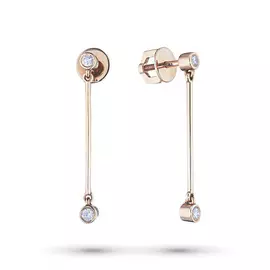 Пусеты из красного золота с бриллиантами э0201пс07183100