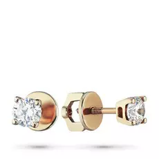 Пусеты из красного золота с бриллиантами п02с111022