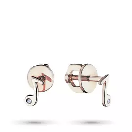 Пусеты из красного золота с бриллиантом э0201пс04200825