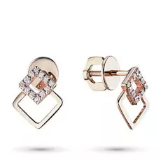 Пусеты из красного золота с бриллиантом э0201пс04201414